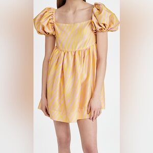 NWT Azeeza 100% silk Kam Puff mini dress